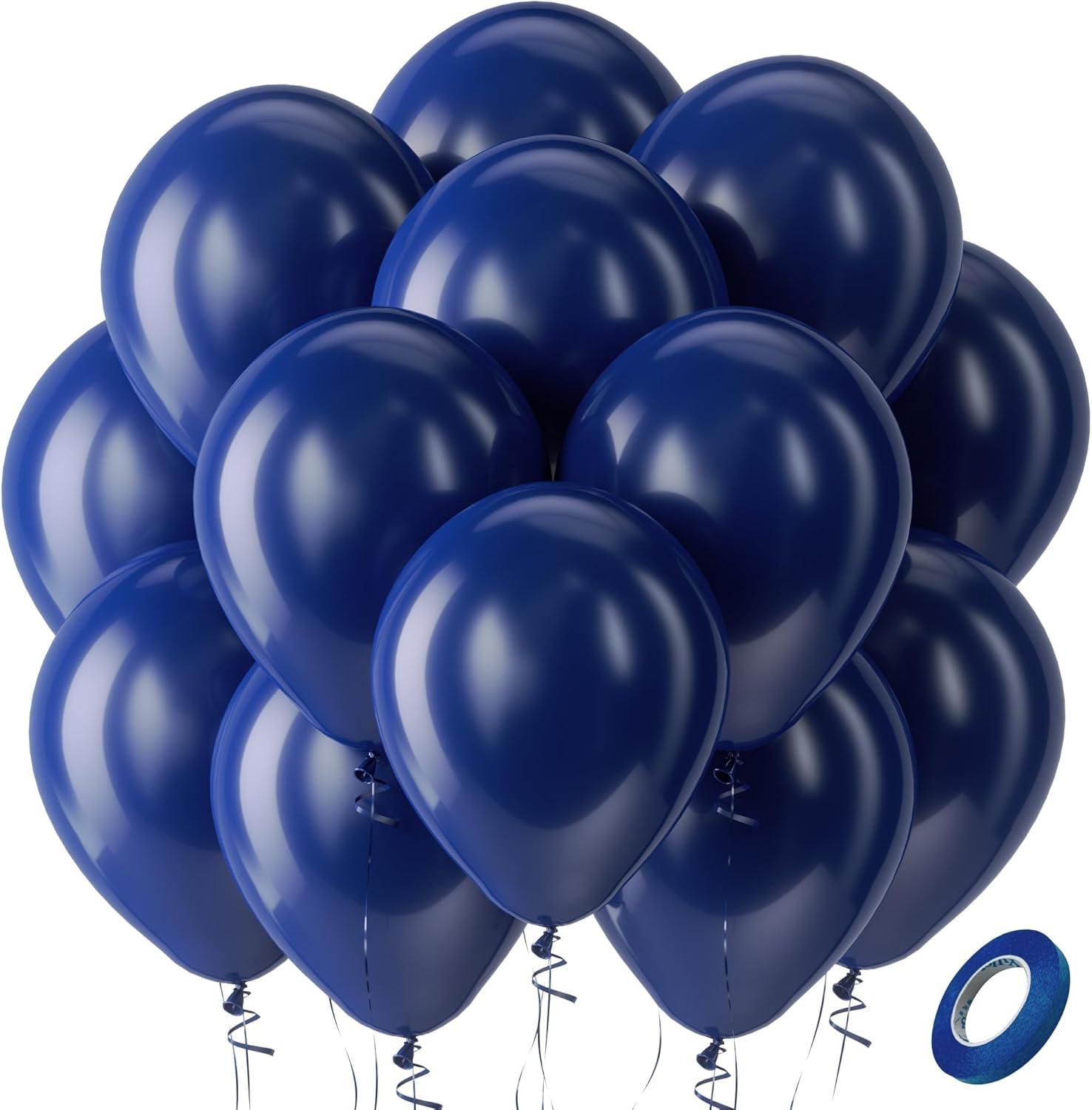 imageBezente Ivory White Balloons Latex Party Balloons 100 Pack 12 inch Round Helium Cream Beige Balloons for Wedding Birthday Gender Reveal Easter Tea Boho DecorationsA0077navy Blue
