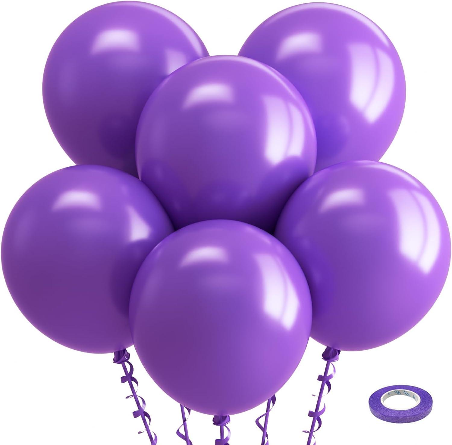 imageBezente Ivory White Balloons Latex Party Balloons 100 Pack 12 inch Round Helium Cream Beige Balloons for Wedding Birthday Gender Reveal Easter Tea Boho DecorationsA0102purple