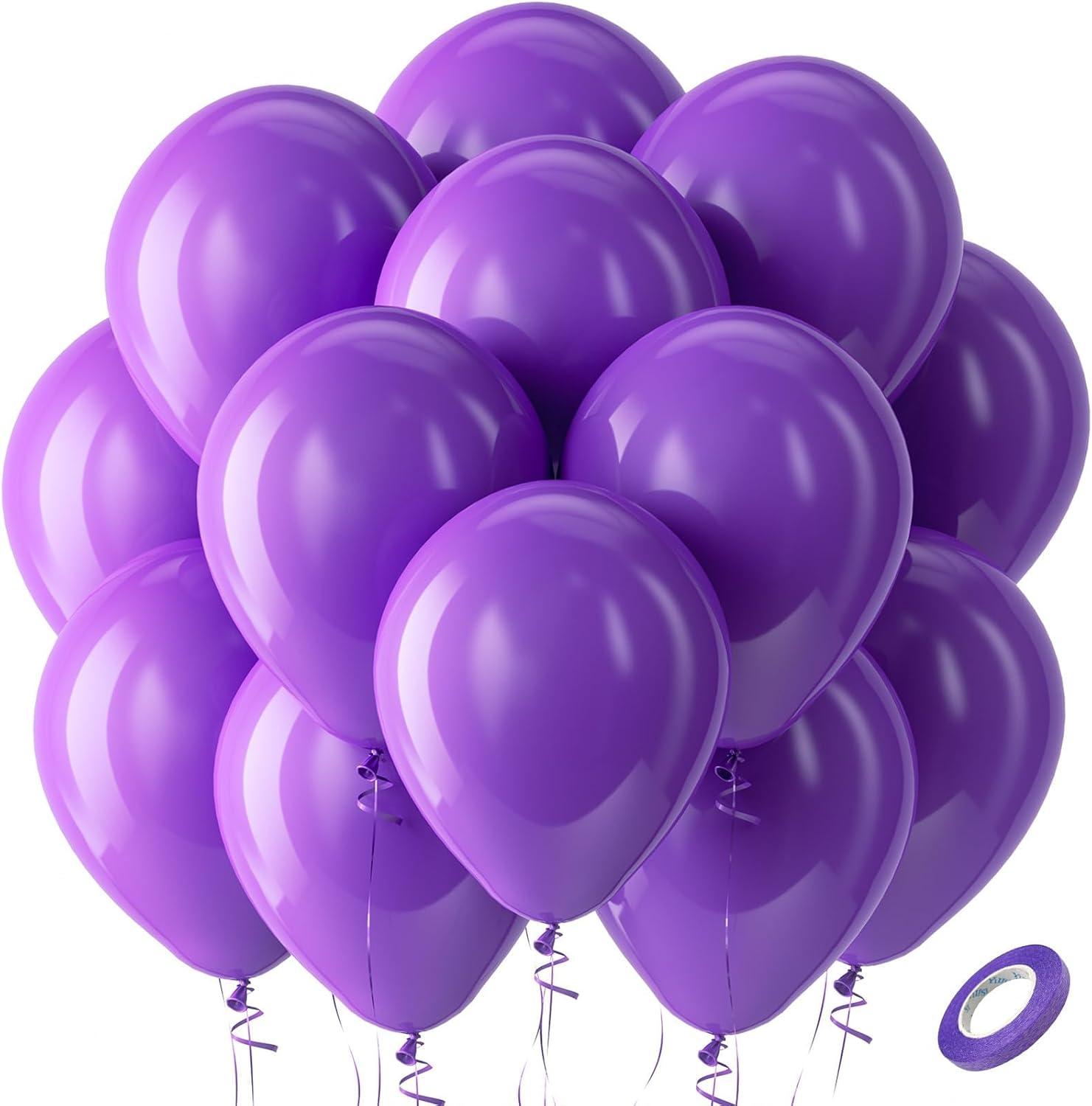 imageBezente Ivory White Balloons Latex Party Balloons 100 Pack 12 inch Round Helium Cream Beige Balloons for Wedding Birthday Gender Reveal Easter Tea Boho DecorationsA0102purple