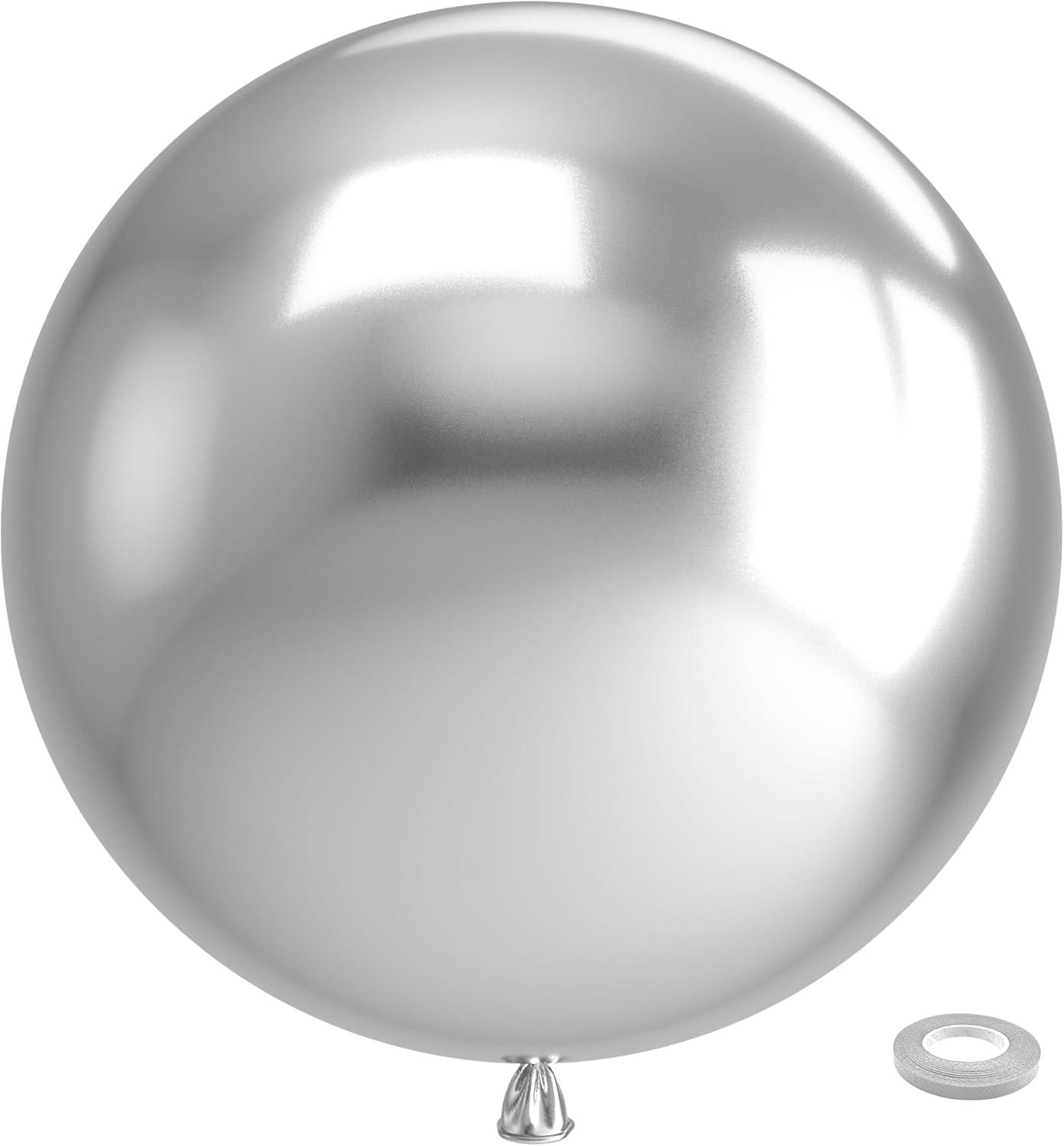 imageBezente Ivory White Balloons Latex Party Balloons 100 Pack 12 inch Round Helium Cream Beige Balloons for Wedding Birthday Gender Reveal Easter Tea Boho DecorationsB003metallic Silver