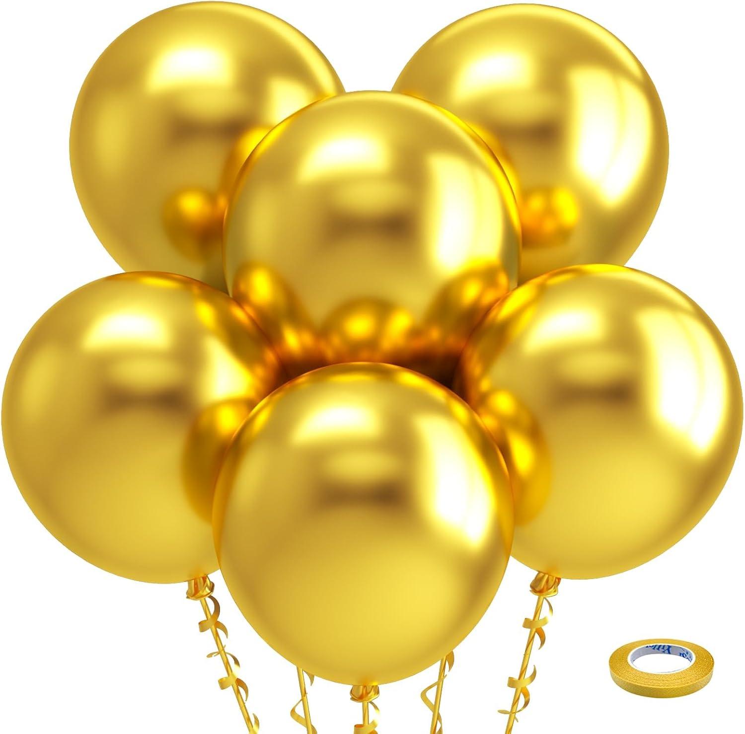 imageBezente Ivory White Balloons Latex Party Balloons 100 Pack 12 inch Round Helium Cream Beige Balloons for Wedding Birthday Gender Reveal Easter Tea Boho DecorationsB002metallic Gold