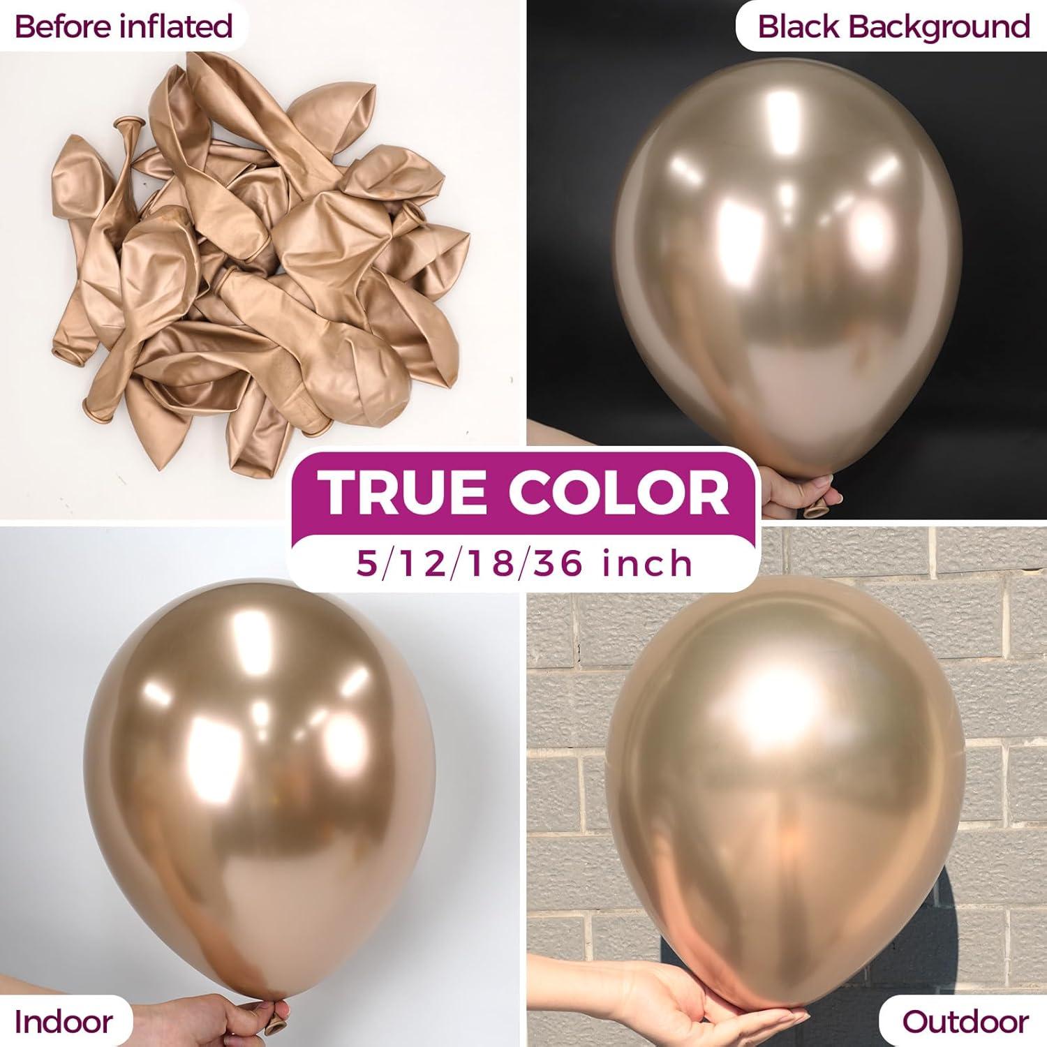 imageBezente Ivory White Balloons Latex Party Balloons 100 Pack 12 inch Round Helium Cream Beige Balloons for Wedding Birthday Gender Reveal Easter Tea Boho DecorationsB0021champagnegold