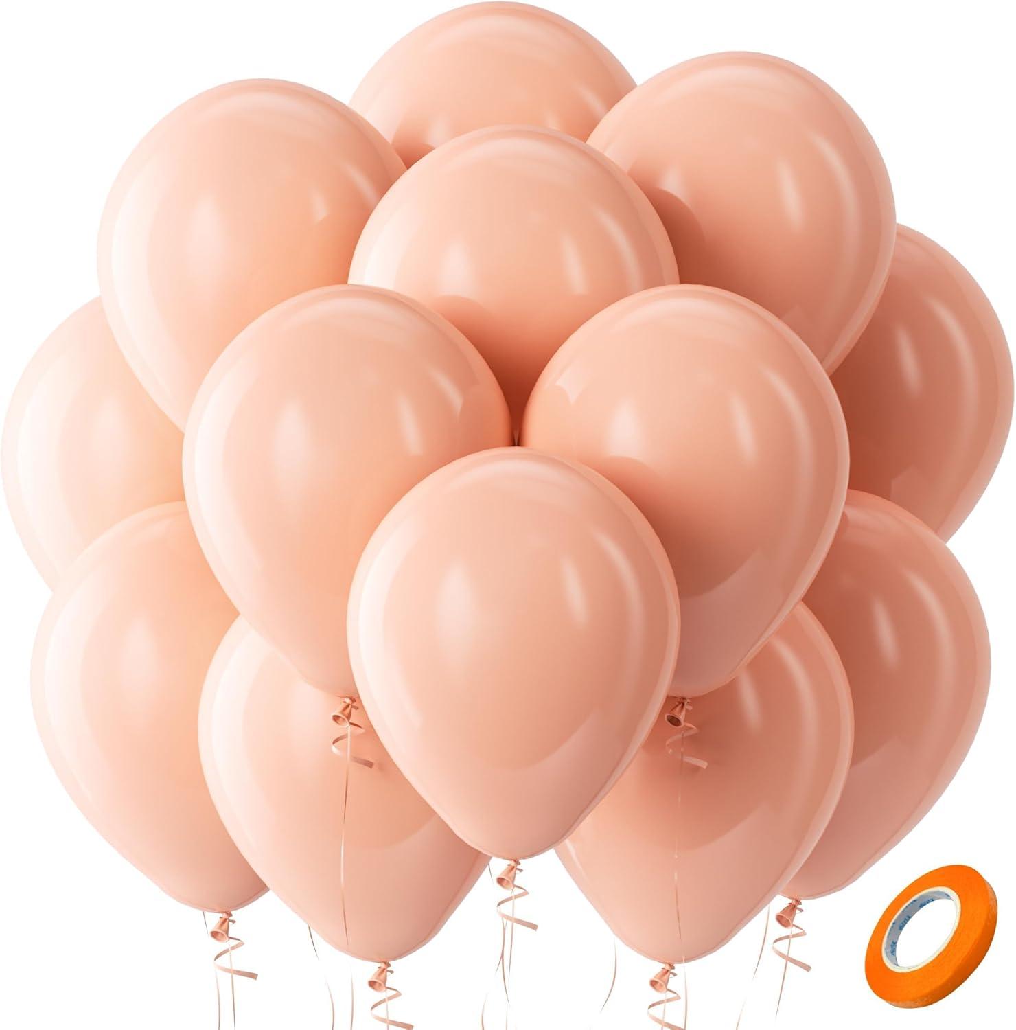 imageBezente Ivory White Balloons Latex Party Balloons 100 Pack 12 inch Round Helium Cream Beige Balloons for Wedding Birthday Gender Reveal Easter Tea Boho DecorationsA0111pastel Orange