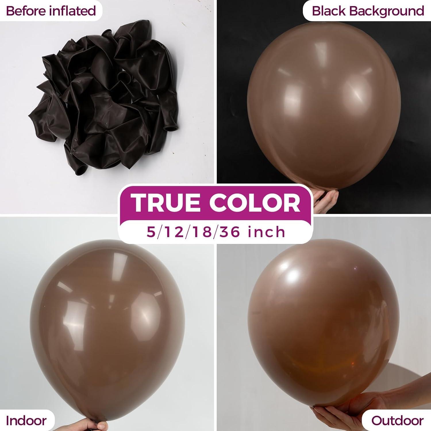 imageBezente Ivory White Balloons Latex Party Balloons 100 Pack 12 inch Round Helium Cream Beige Balloons for Wedding Birthday Gender Reveal Easter Tea Boho DecorationsA0122brown