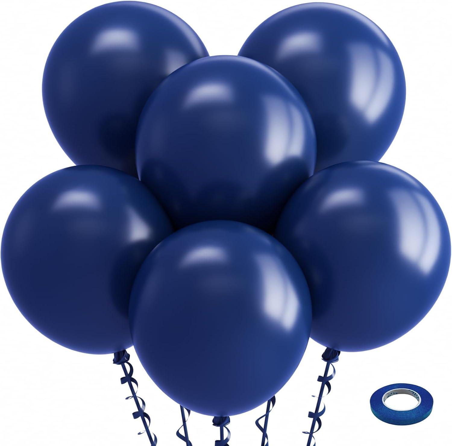 imageBezente Ivory White Balloons Latex Party Balloons 100 Pack 12 inch Round Helium Cream Beige Balloons for Wedding Birthday Gender Reveal Easter Tea Boho DecorationsA0077navy Blue