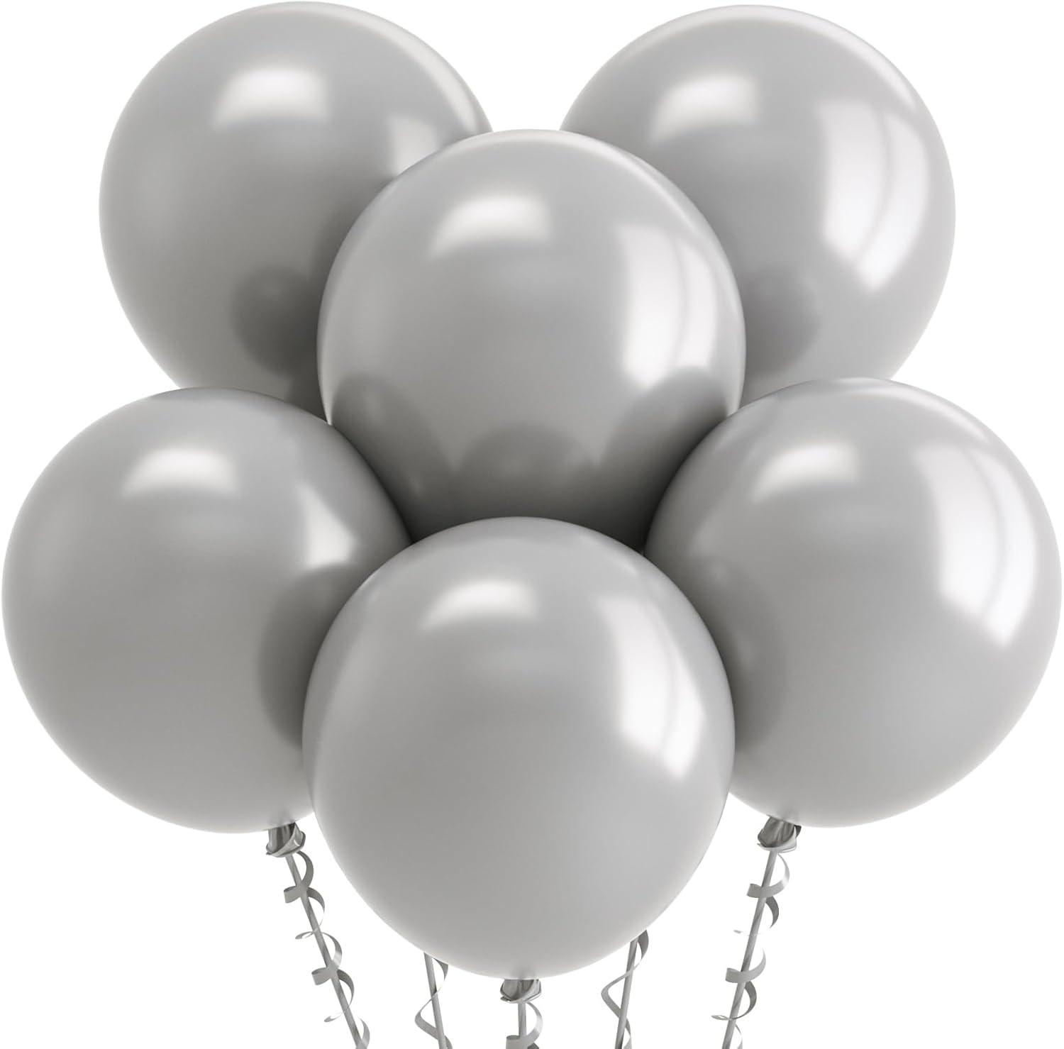 imageBezente Ivory White Balloons Latex Party Balloons 100 Pack 12 inch Round Helium Cream Beige Balloons for Wedding Birthday Gender Reveal Easter Tea Boho DecorationsA014gray