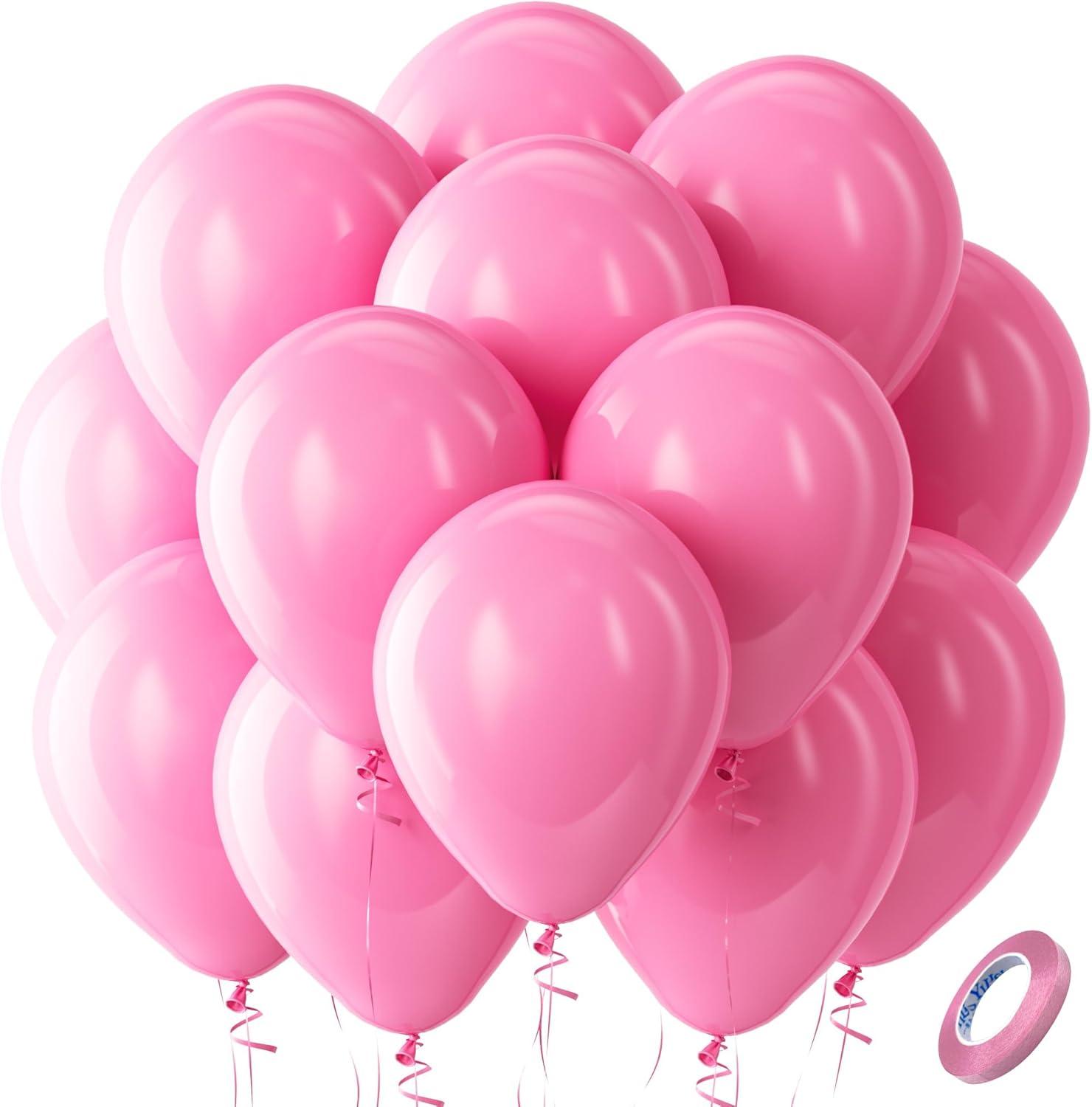 imageBezente Ivory White Balloons Latex Party Balloons 100 Pack 12 inch Round Helium Cream Beige Balloons for Wedding Birthday Gender Reveal Easter Tea Boho DecorationsA0092pink