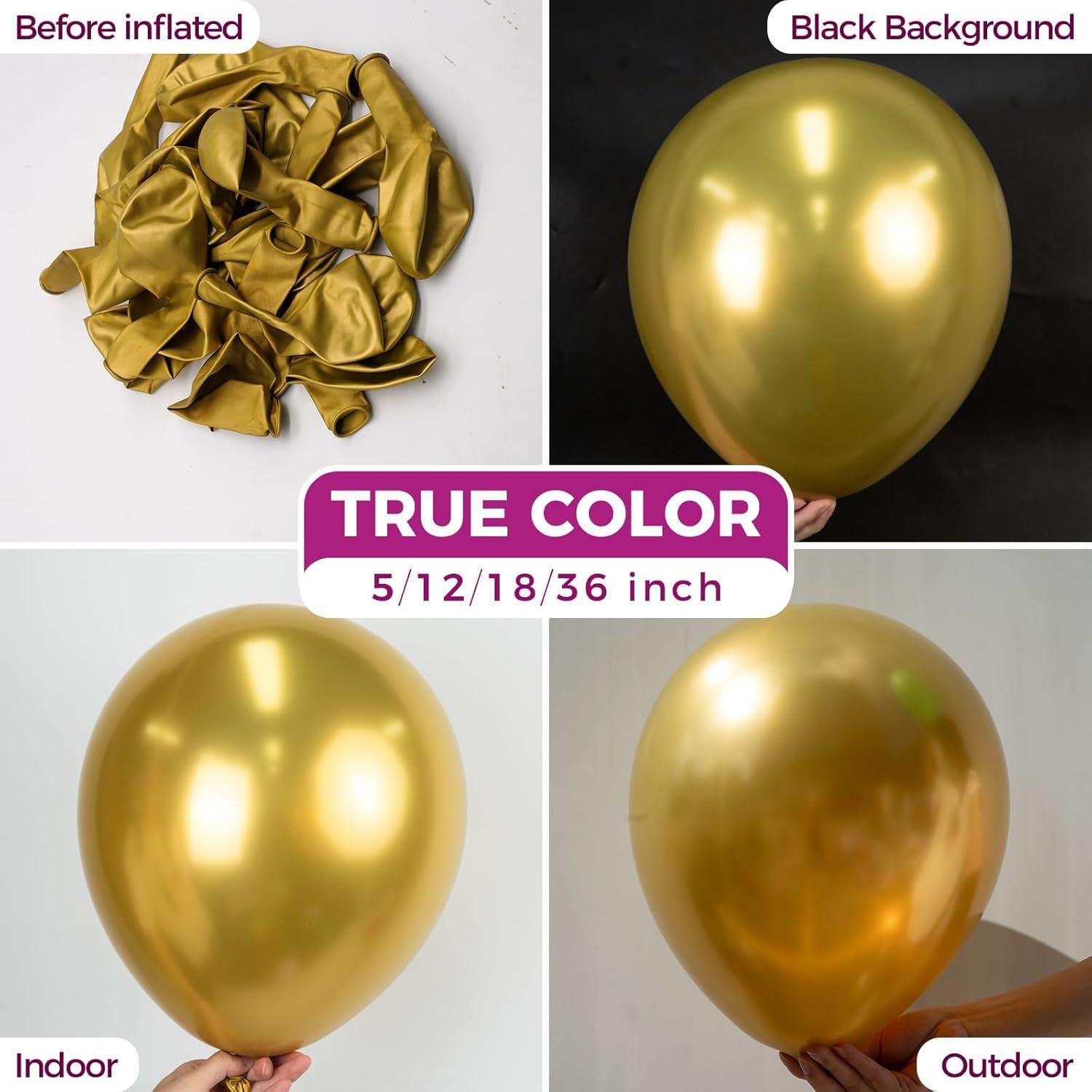 imageBezente Ivory White Balloons Latex Party Balloons 100 Pack 12 inch Round Helium Cream Beige Balloons for Wedding Birthday Gender Reveal Easter Tea Boho DecorationsB002metallic Gold