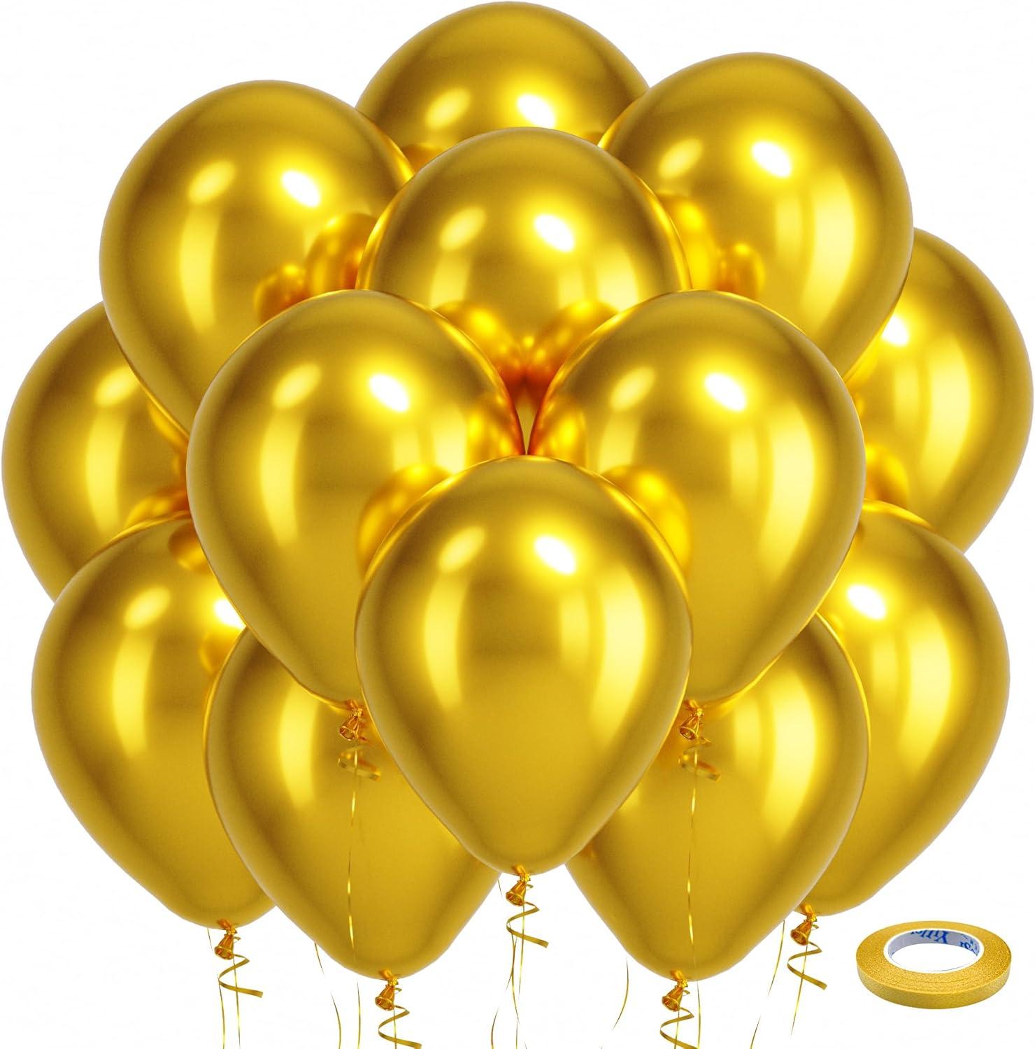 imageBezente Ivory White Balloons Latex Party Balloons 100 Pack 12 inch Round Helium Cream Beige Balloons for Wedding Birthday Gender Reveal Easter Tea Boho DecorationsB002metallic Gold