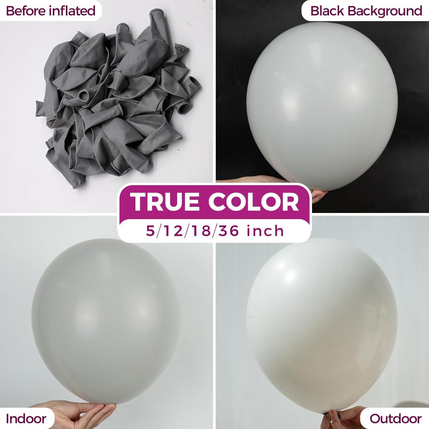 imageBezente Ivory White Balloons Latex Party Balloons 100 Pack 12 inch Round Helium Cream Beige Balloons for Wedding Birthday Gender Reveal Easter Tea Boho DecorationsA014gray