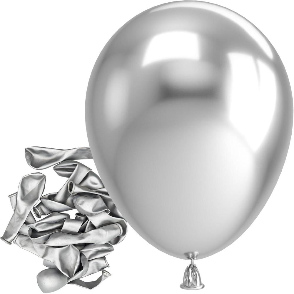 imageBezente Ivory White Balloons Latex Party Balloons 100 Pack 12 inch Round Helium Cream Beige Balloons for Wedding Birthday Gender Reveal Easter Tea Boho DecorationsB003metallic Silver