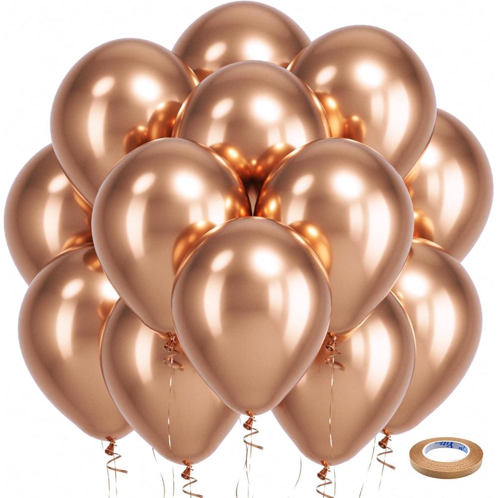 imageBezente Ivory White Balloons Latex Party Balloons  100 Pack 12 inch Round Helium Cream Beige Balloons for Wedding Birthday Gender Reveal Easter Tea Boho DecorationsB004metallic Rose Gold