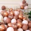 Bezente Dusty Pink Balloons Latex Party Balloons – 100 Pack 12 inch Round Helium Boho Blush Lilac Retro Pink Balloons for Graduation Anniversary Bachelorette Gender Reveal Princess Party Decorations(Confetti-rose Gold)