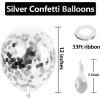 Bezente Ivory White Balloons Latex Party Balloons – 100 Pack 12 inch Round Helium Cream Beige Balloons for Wedding Birthday Gender Reveal Easter Tea Boho Decorations(Confetti-silver)