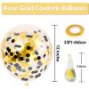 Bezente Ivory White Balloons Latex Party Balloons – 100 Pack 12 inch Round Helium Cream Beige Balloons for Wedding Birthday Gender Reveal Easter Tea Boho Decorations(Confetti-black Gold)