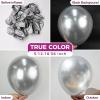 Bezente Ivory White Balloons Latex Party Balloons – 100 Pack 12 inch Round Helium Cream Beige Balloons for Wedding Birthday Gender Reveal Easter Tea Boho Decorations(B003-metallic Silver)