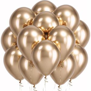 Bezente Dusty Pink Balloons Latex Party Balloons – 100 Pack 12 inch Round Helium Boho Blush Lilac Retro Pink Balloons for Graduation Anniversary Bachelorette Gender Reveal Princess Party Decorations(B002-1-champagnegold)