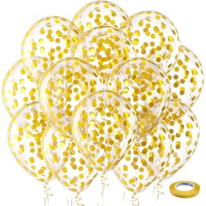 Bezente Ivory White Balloons Latex Party Balloons – 100 Pack 12 inch Round Helium Cream Beige Balloons for Wedding Birthday Gender Reveal Easter Tea Boho Decorations(Confetti-gold)