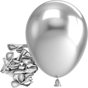 Bezente Ivory White Balloons Latex Party Balloons – 100 Pack 12 inch Round Helium Cream Beige Balloons for Wedding Birthday Gender Reveal Easter Tea Boho Decorations(B003-metallic Silver)