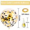 Bezente Metallic Green Balloons Latex Boho Party Balloons 100 Pack 12 inch(Confetti-black Gold)