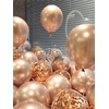 Bezente Metallic Green Balloons Latex Boho Party Balloons 100 Pack 12 inch(Confetti-rose Gold)