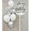 Bezente Metallic Green Balloons Latex Boho Party Balloons 100 Pack 12 inch(Confetti-silver)
